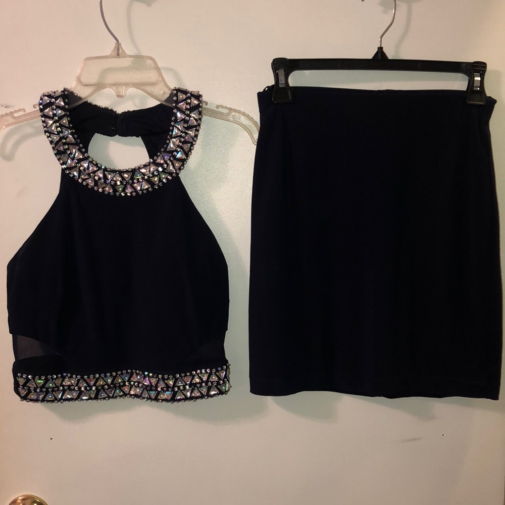 Two piece navy blue dress